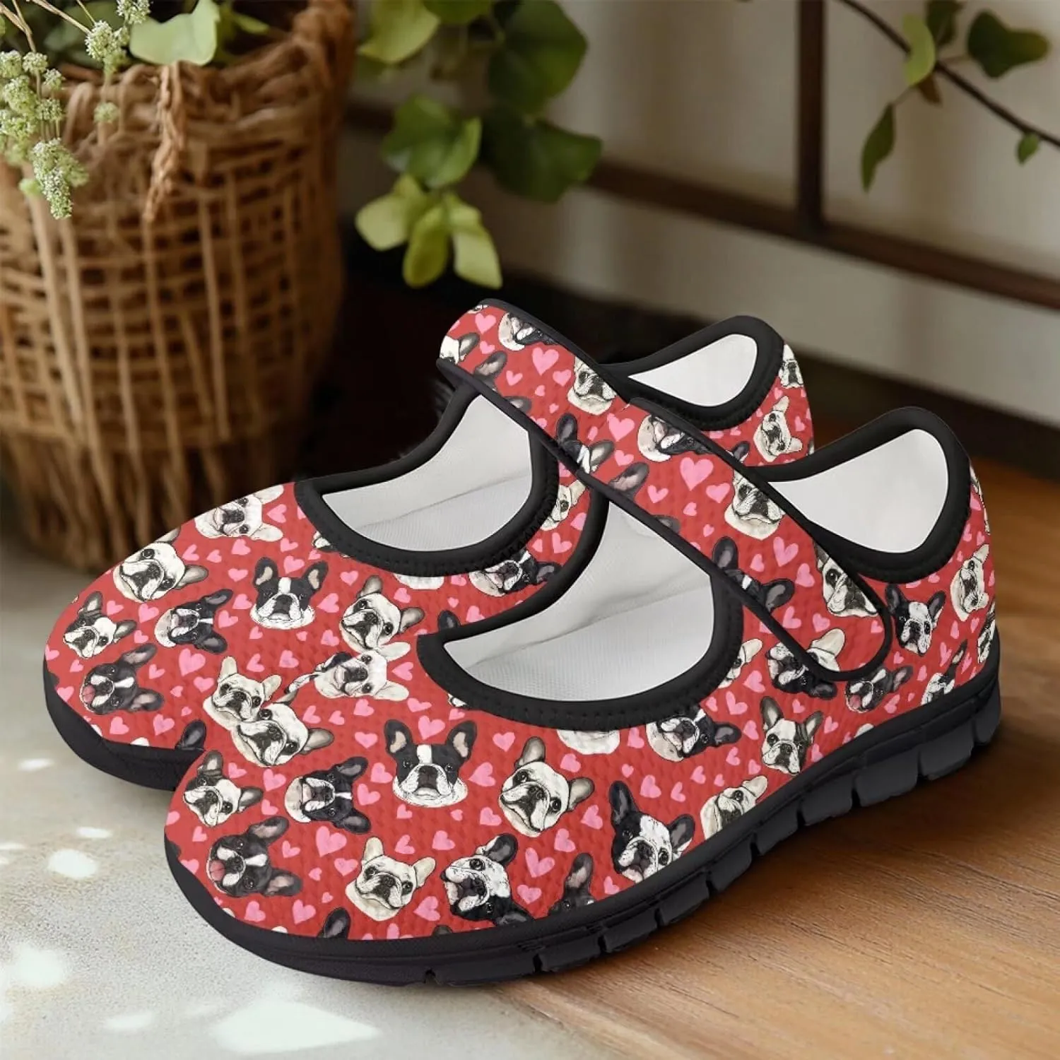 Women's Walking Shoes Lady Fashion Mary Jane Sneakers Breathable Adjustable Working Flat Shoes