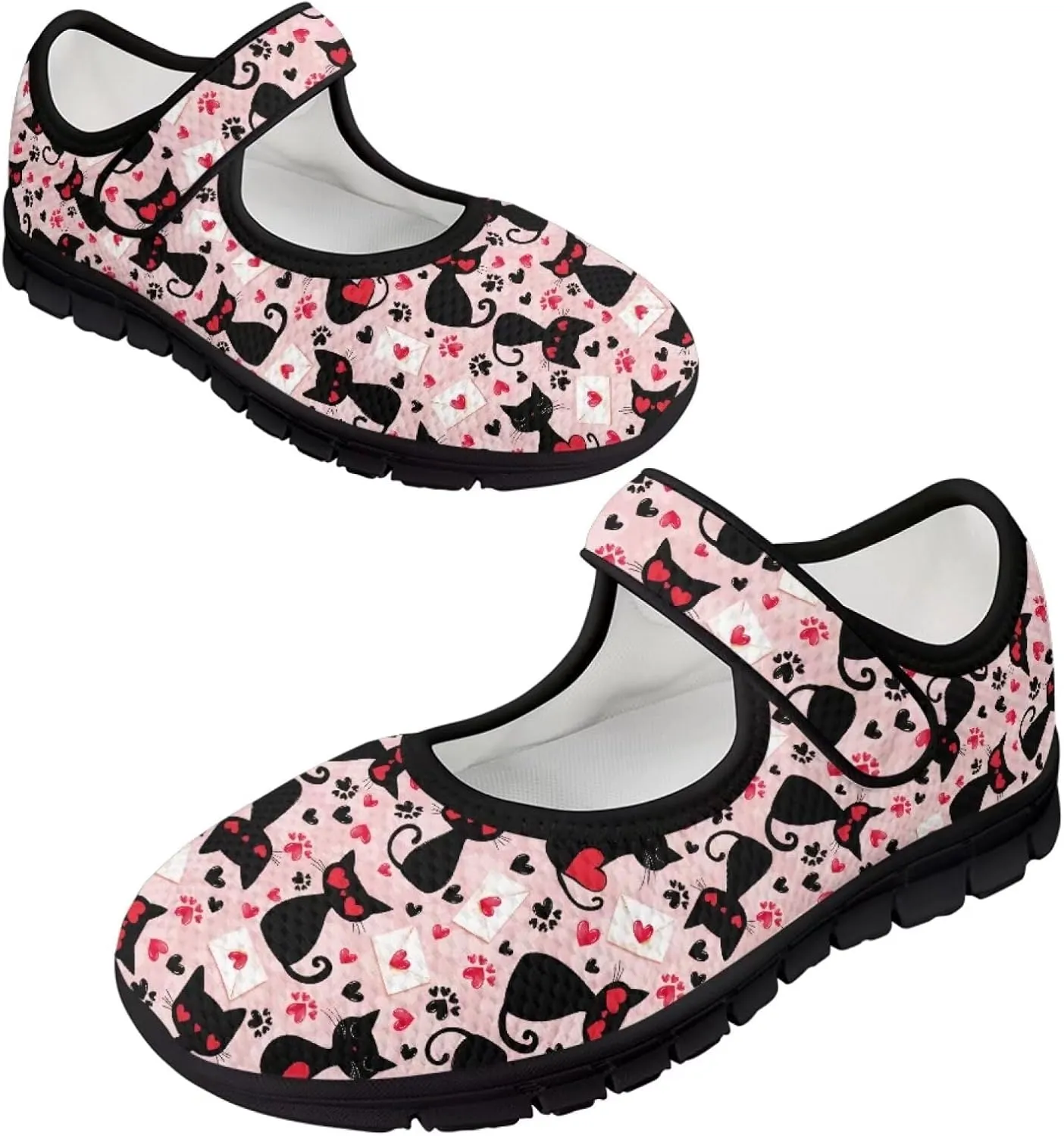 Women's Walking Shoes Lady Fashion Mary Jane Sneakers Breathable Adjustable Working Flat Shoes