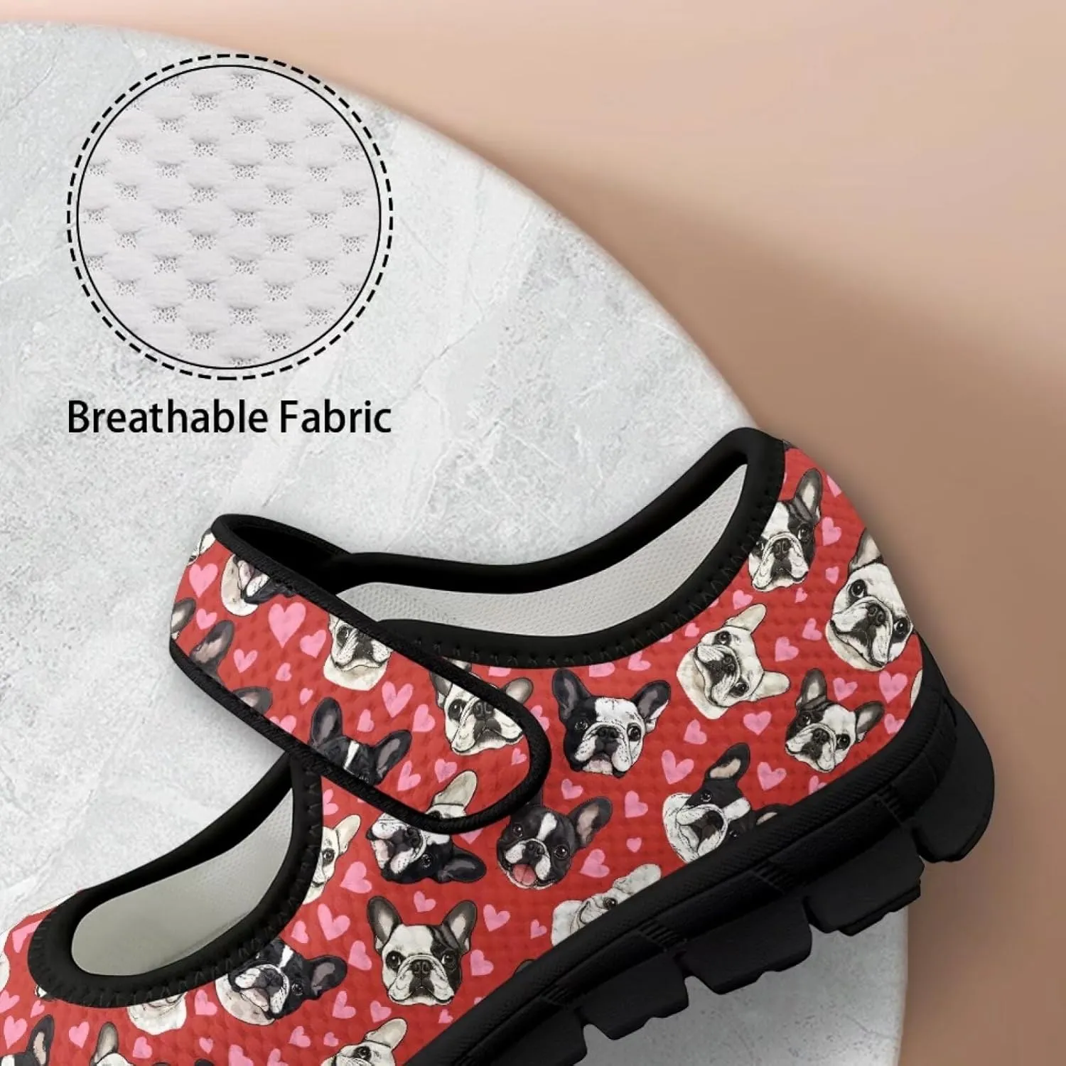 Women's Walking Shoes Lady Fashion Mary Jane Sneakers Breathable Adjustable Working Flat Shoes