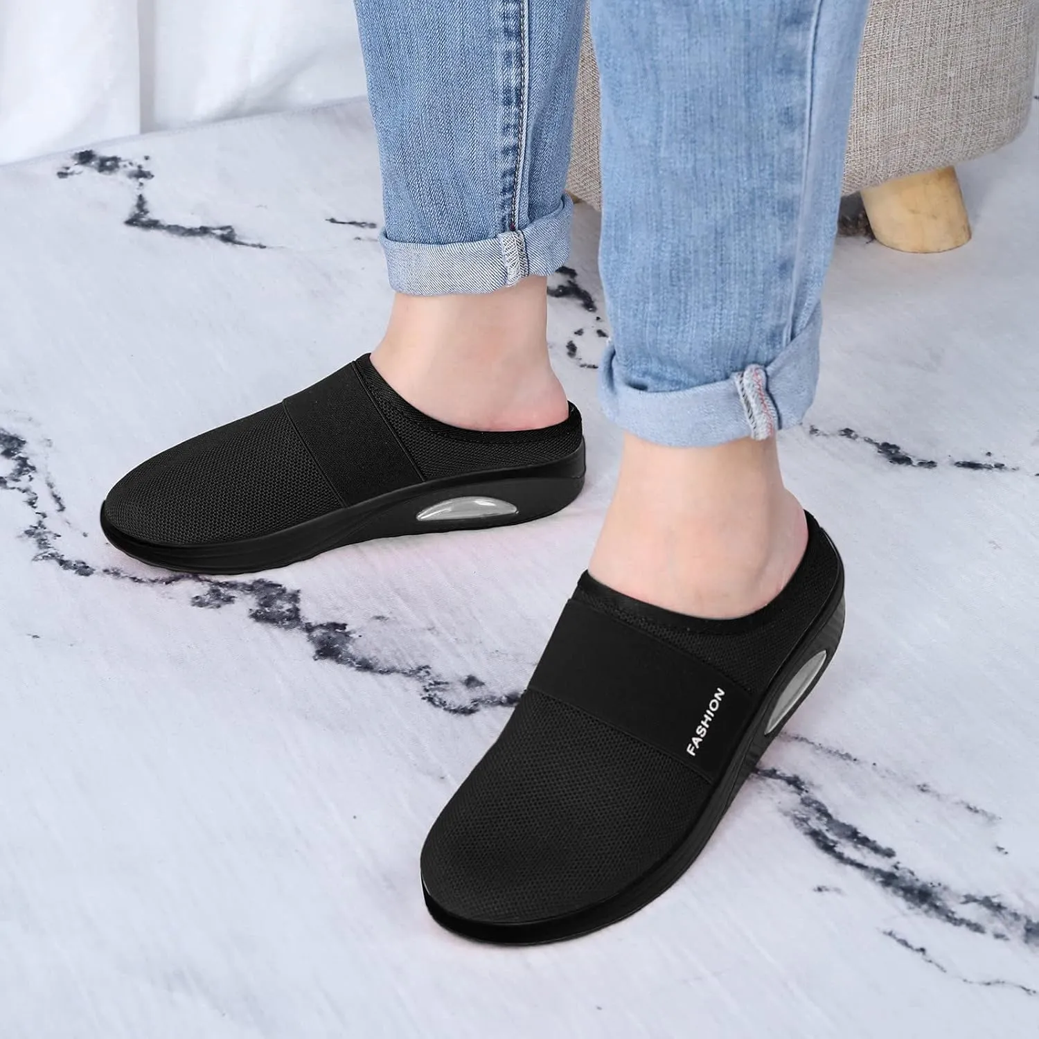 Women's Walking Shoes Orthotic Walking Sneakers Wide Width Non-Slip Sneakers Adjustable Breathable Platform Mesh Sandals