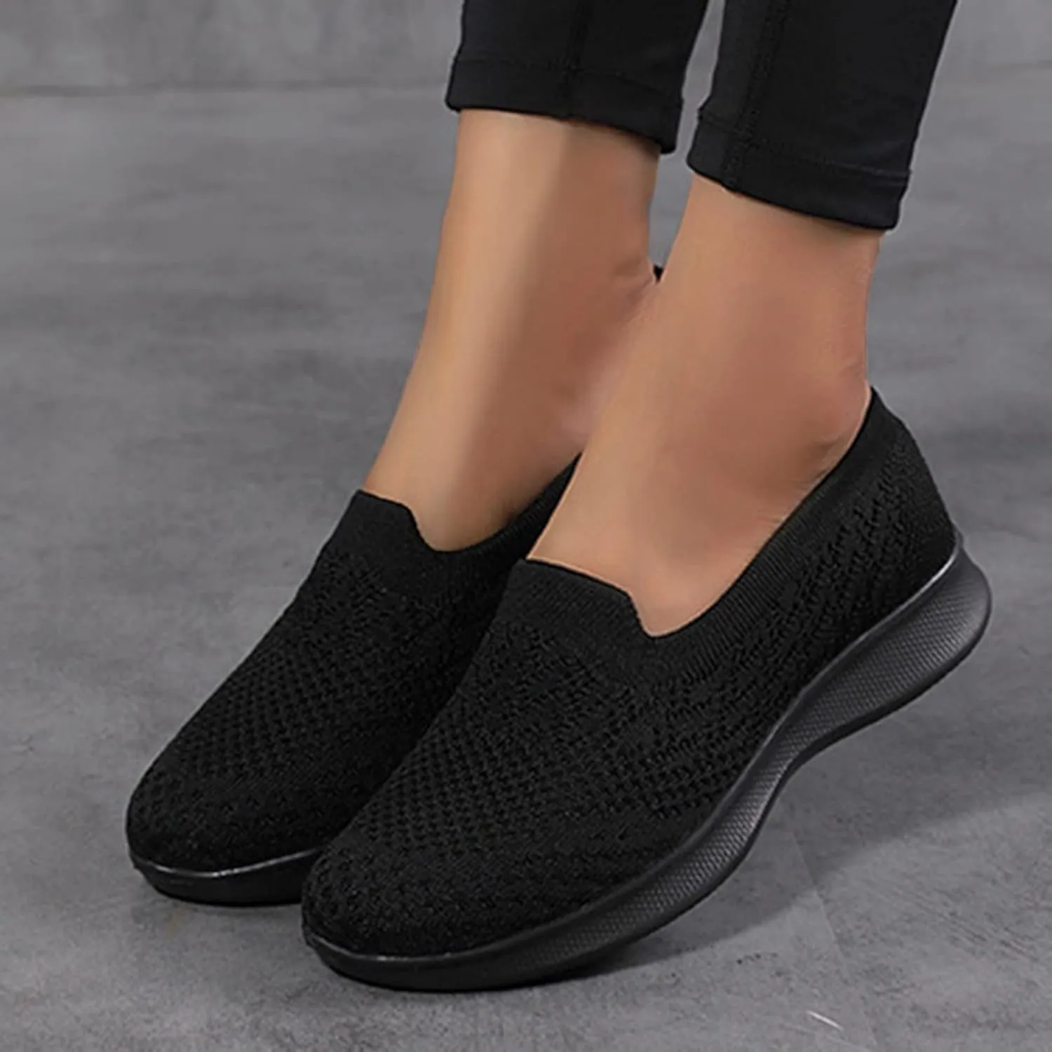 Women's Walking Shoes Woven Orthopedic Sneakers Breathable Soft Flats Loafers Lady Lightweight Foam Shoes