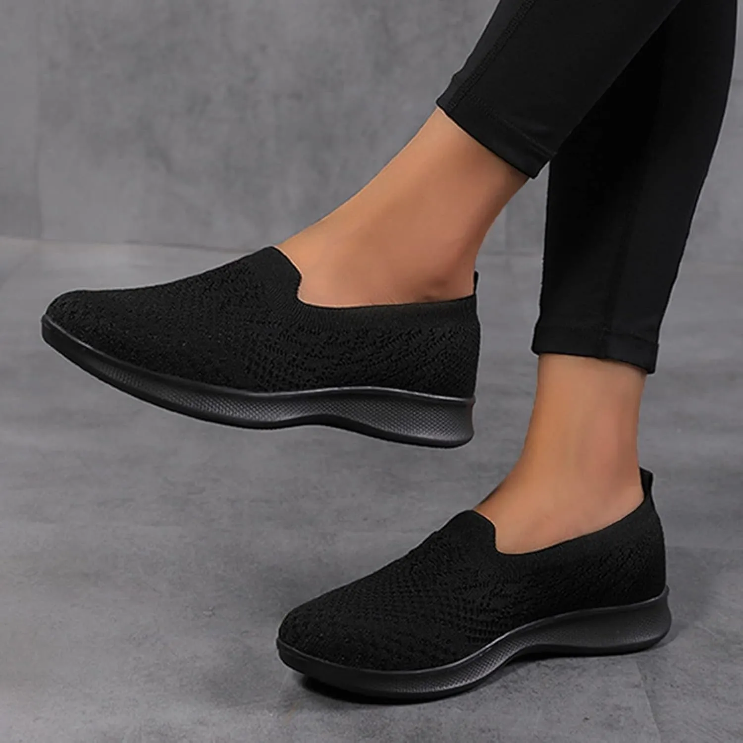 Women's Walking Shoes Woven Orthopedic Sneakers Breathable Soft Flats Loafers Lady Lightweight Foam Shoes