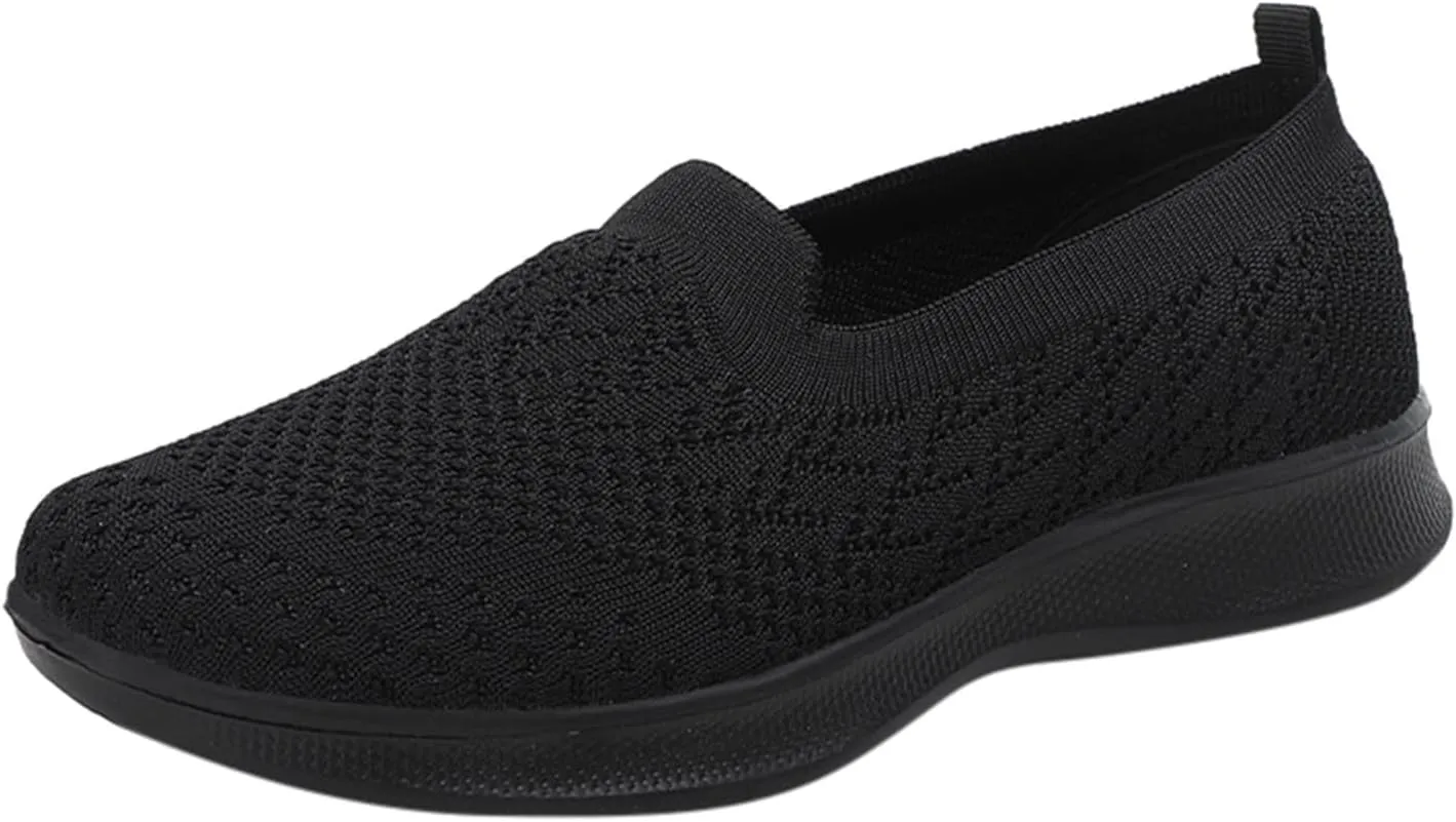 Women's Walking Shoes Woven Orthopedic Sneakers Breathable Soft Flats Loafers Lady Lightweight Foam Shoes