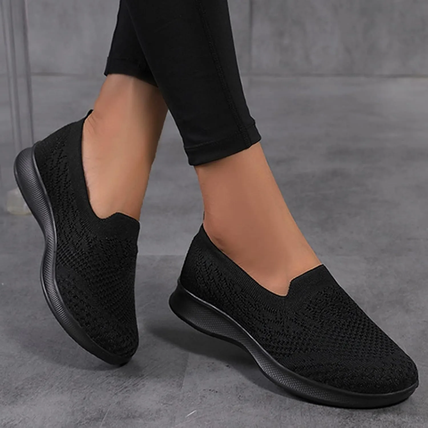 Women's Walking Shoes Woven Orthopedic Sneakers Breathable Soft Flats Loafers Lady Lightweight Foam Shoes