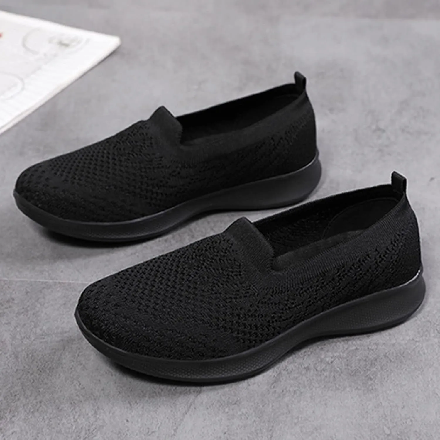 Women's Walking Shoes Woven Orthopedic Sneakers Breathable Soft Flats Loafers Lady Lightweight Foam Shoes