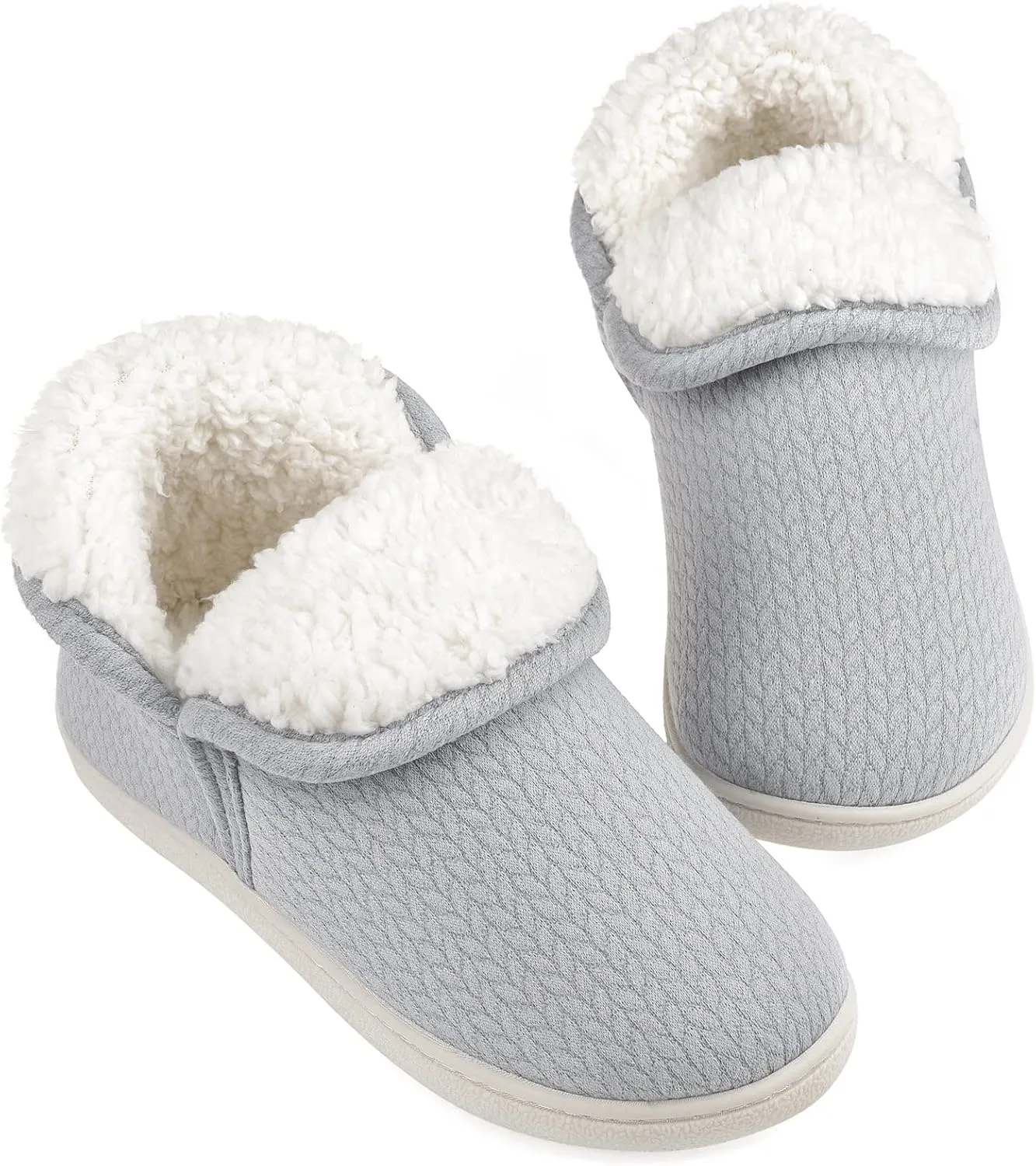 Womens Warm Bootie Slippers Comfy Memory Foam Plush Fleece Winter Indoor House Shoes