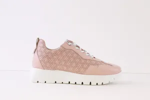 WONDERS - A-2440 FLAT LACED SHOE - PINK LEATHER