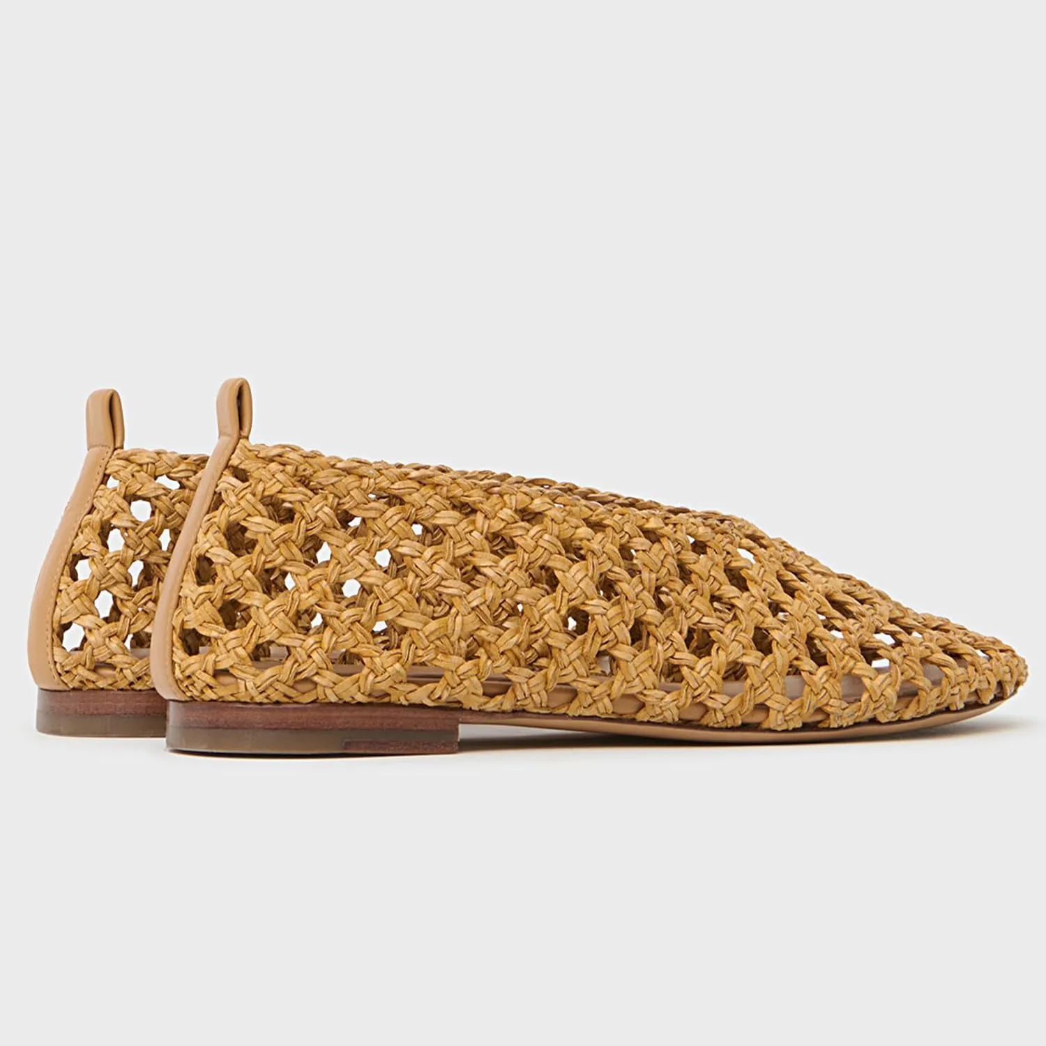 Woven Mesh Ballet Flats for Women Round Toe Slip On Fishnet Mary Janes Comfy Walking Ballerina Flat Shoes
