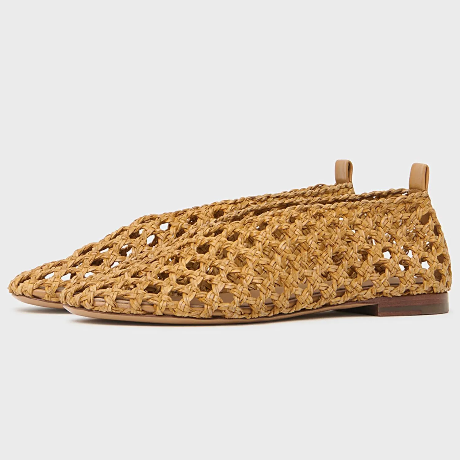 Woven Mesh Ballet Flats for Women Round Toe Slip On Fishnet Mary Janes Comfy Walking Ballerina Flat Shoes