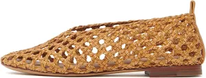 Woven Mesh Ballet Flats for Women Round Toe Slip On Fishnet Mary Janes Comfy Walking Ballerina Flat Shoes