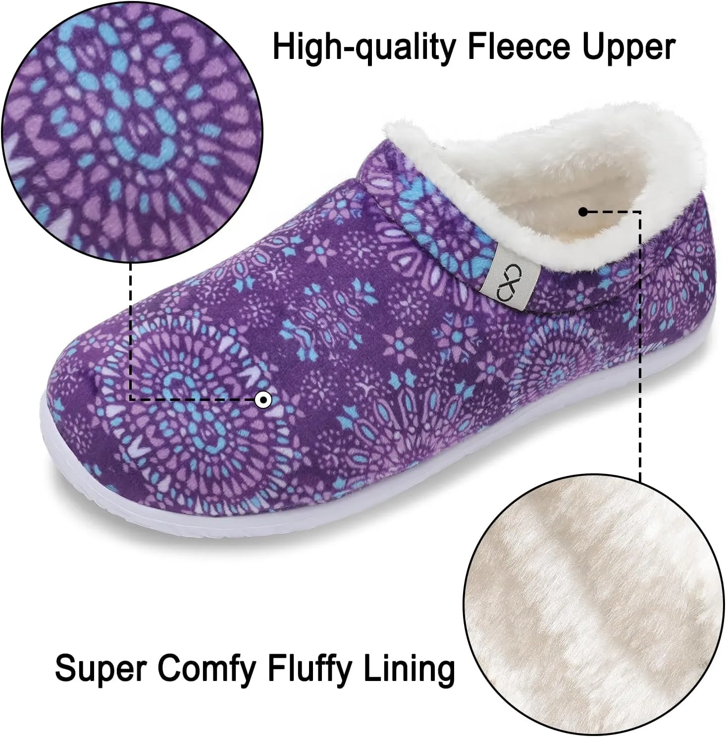 XIHALOOK Womens Mens Fuzzy Slippers Lightweight Closed Back House Shoes Slip on for Indoor Outdoor