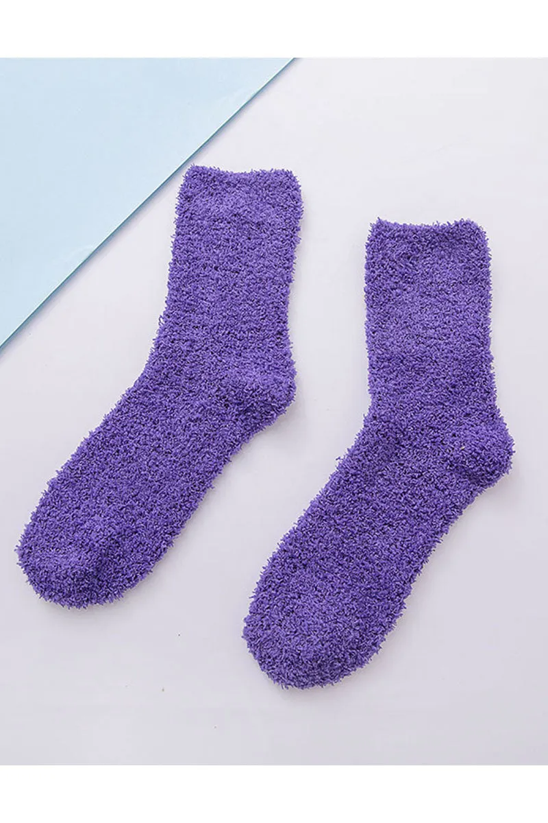 XJ0478 Fuzzy Crew Socks