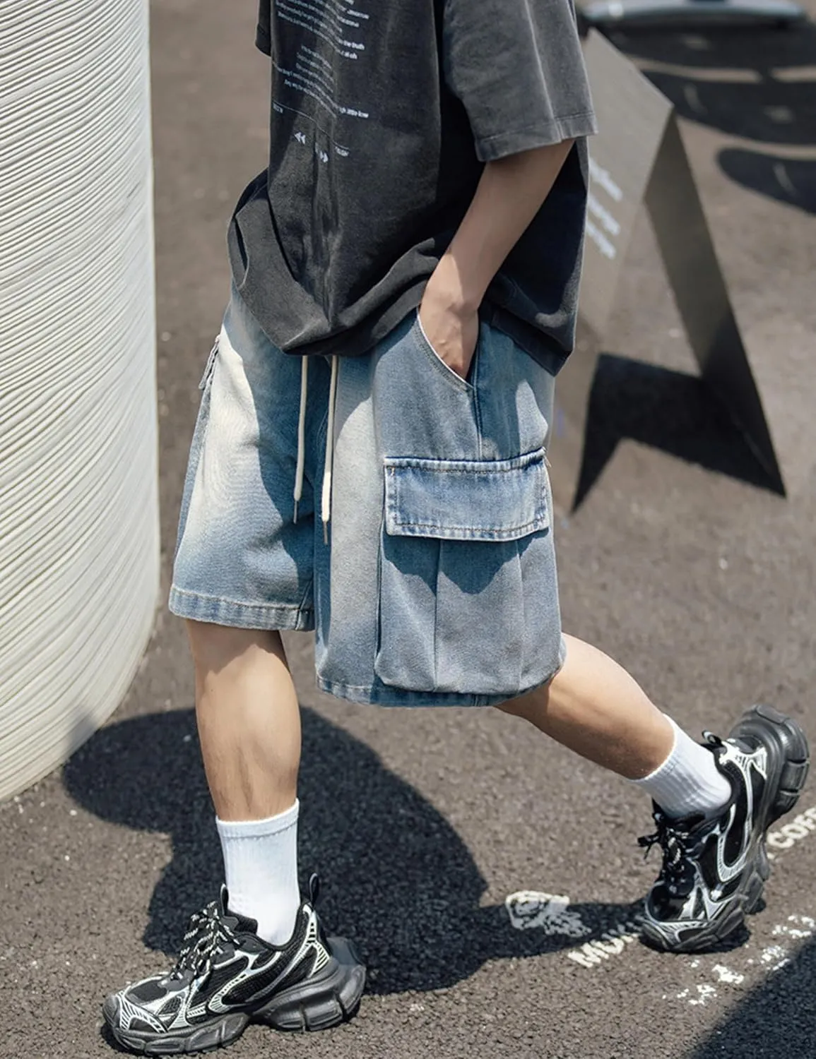 Y2k Baggy Jeans Shorts Men Hip Hop Grunge Vintage Streetwear Skater