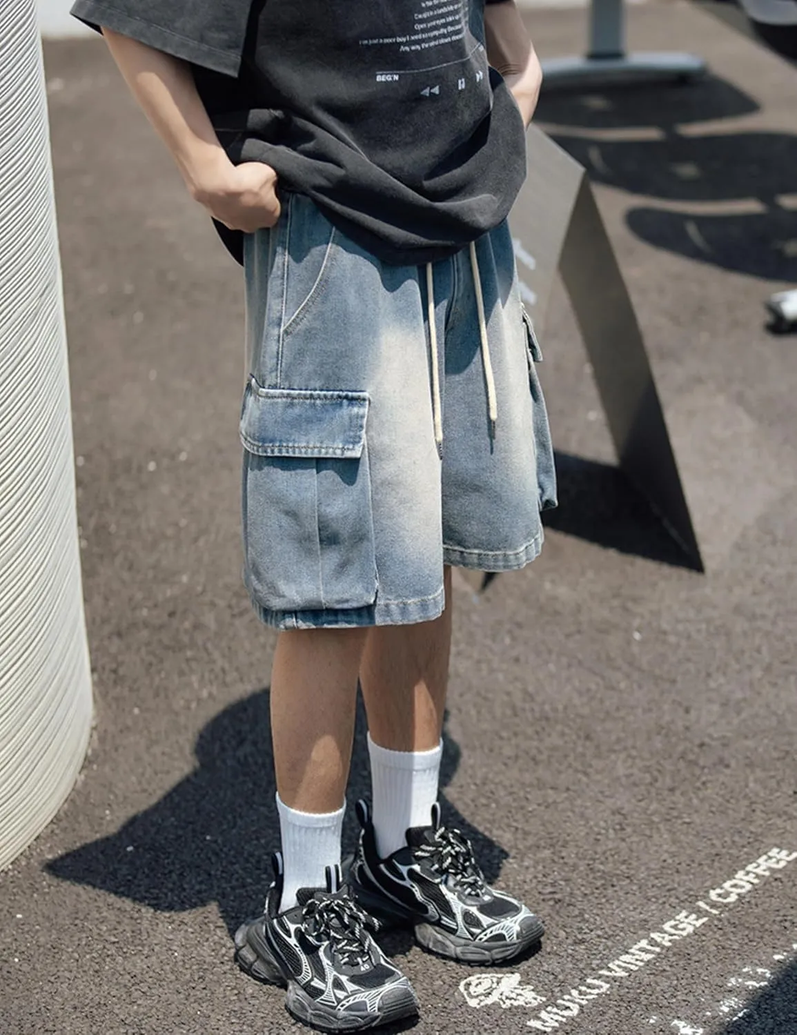 Y2k Baggy Jeans Shorts Men Hip Hop Grunge Vintage Streetwear Skater