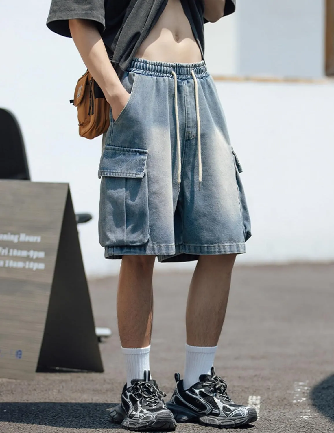 Y2k Baggy Jeans Shorts Men Hip Hop Grunge Vintage Streetwear Skater