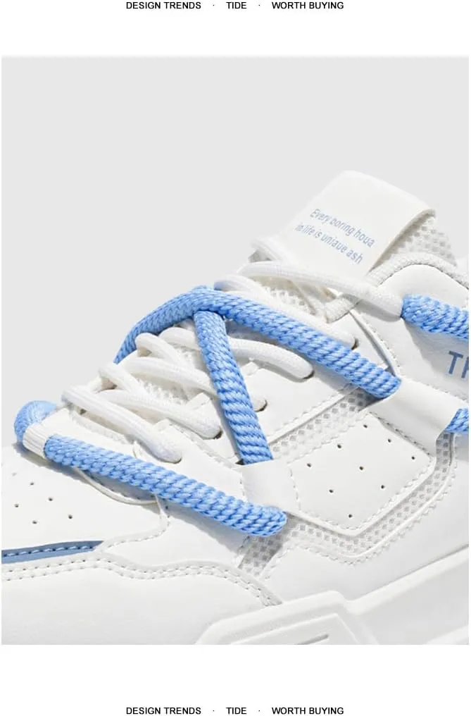 Y2K Lace Up Skate Sneakers Low Top Breathable Flat Casual Shoes for Summer Outdoor Walking Streetwear Style Soft Comfortable Soles