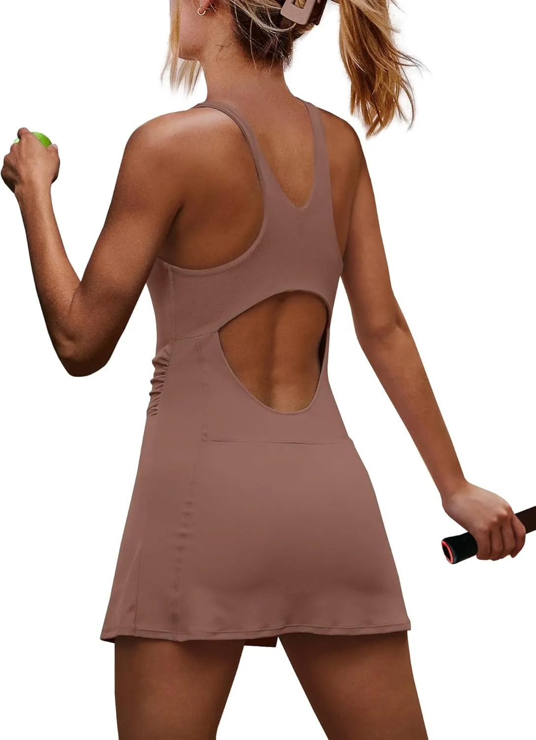 Yanekop Womens Tennis Dress with Built in Shorts Golf Dress Athletic Outfits Yoga Active Workout Dresses