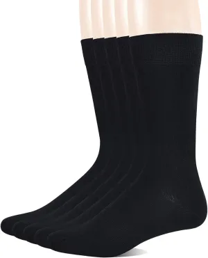 Yomandamor 5 Pairs Men's Crew Dress Socks with Arch Support and Seamless Toe