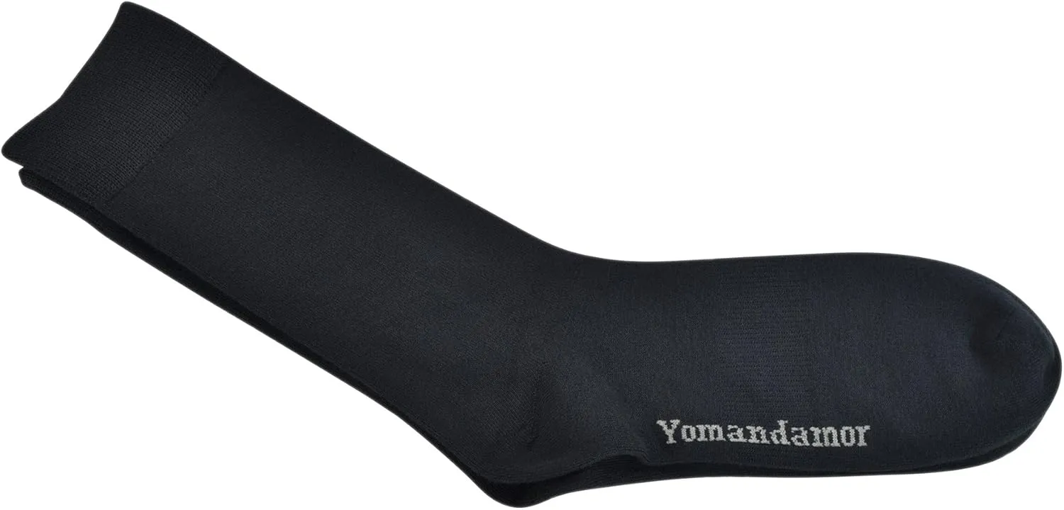 Yomandamor 5 Pairs Men's Crew Dress Socks with Arch Support and Seamless Toe