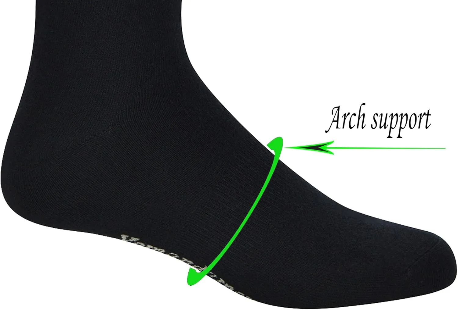 Yomandamor 5 Pairs Men's Crew Dress Socks with Arch Support and Seamless Toe