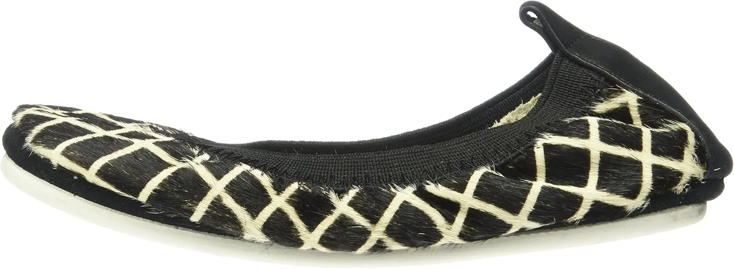Yosi Samra Unisex-Child Sammie Linear Haircalf Slip on Ballet Flat