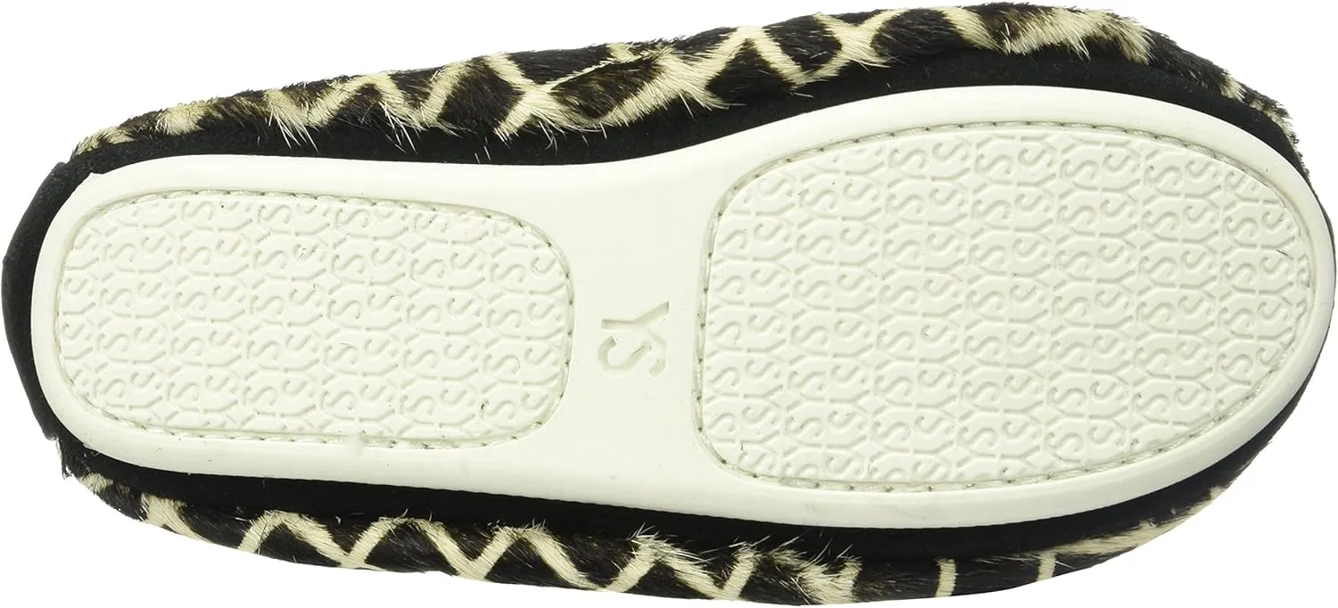 Yosi Samra Unisex-Child Sammie Linear Haircalf Slip on Ballet Flat