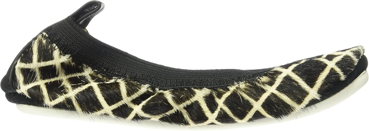 Yosi Samra Unisex-Child Sammie Linear Haircalf Slip on Ballet Flat