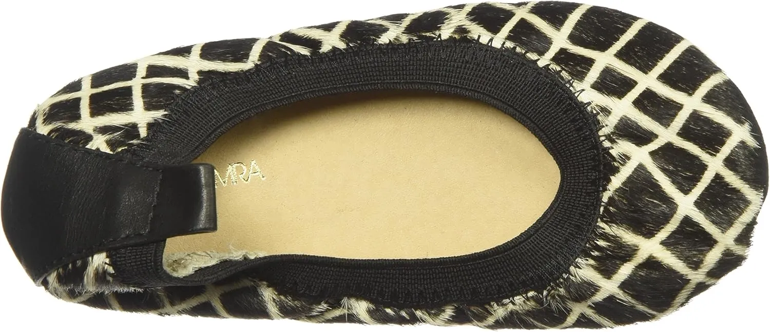 Yosi Samra Unisex-Child Sammie Linear Haircalf Slip on Ballet Flat