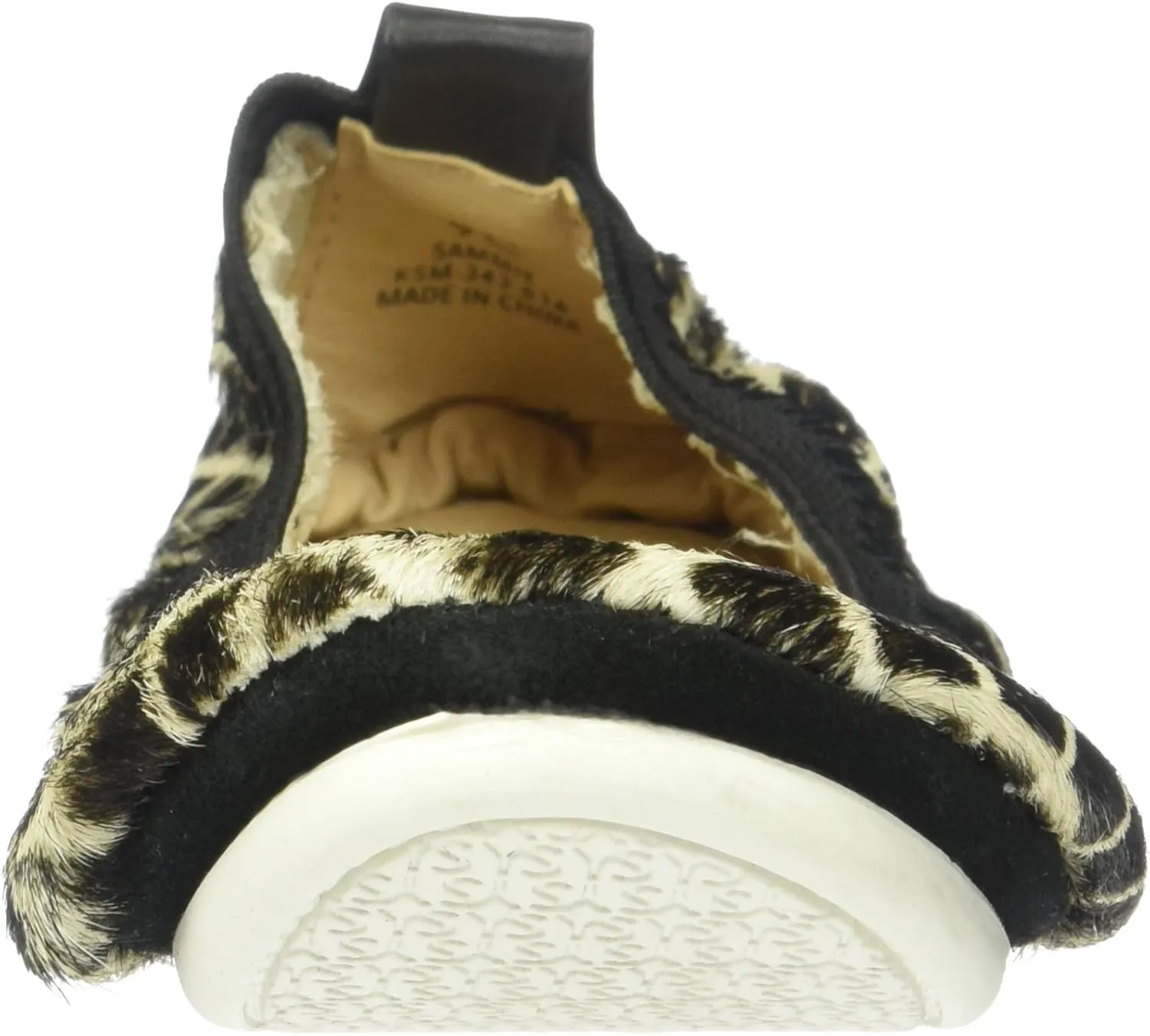 Yosi Samra Unisex-Child Sammie Linear Haircalf Slip on Ballet Flat