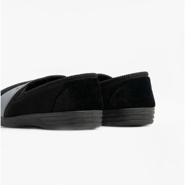 Zedzzz AARON Mens Full Slippers Black/Grey
