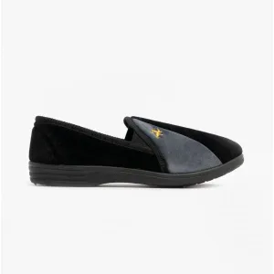 Zedzzz AARON Mens Full Slippers Black/Grey
