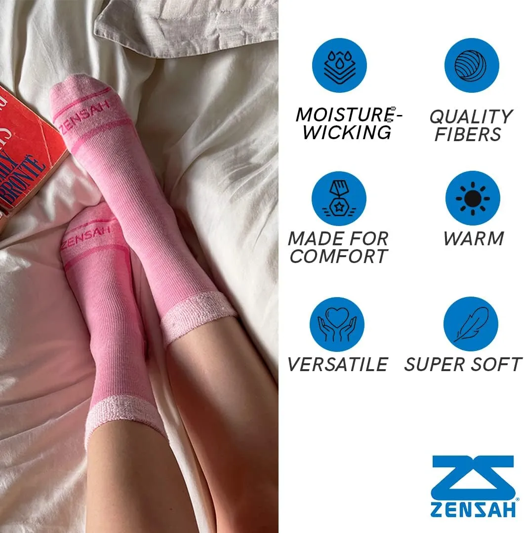 Zensah Calming Sleep Socks - Warm, Soft, Fuzzy, Wool, Thermal, Slipper Sock for Women