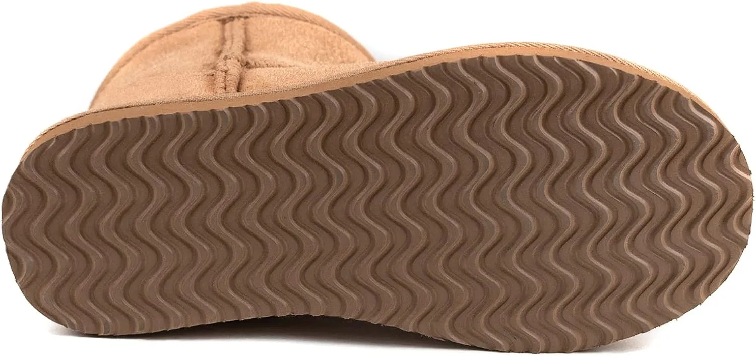 Zizor Women's Cozy Short Bootie Slippers, Winter Warm Hard Bottom House Shoes with Fuzzy Lining