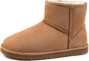 Zizor Women's Cozy Short Bootie Slippers, Winter Warm Hard Bottom House Shoes with Fuzzy Lining