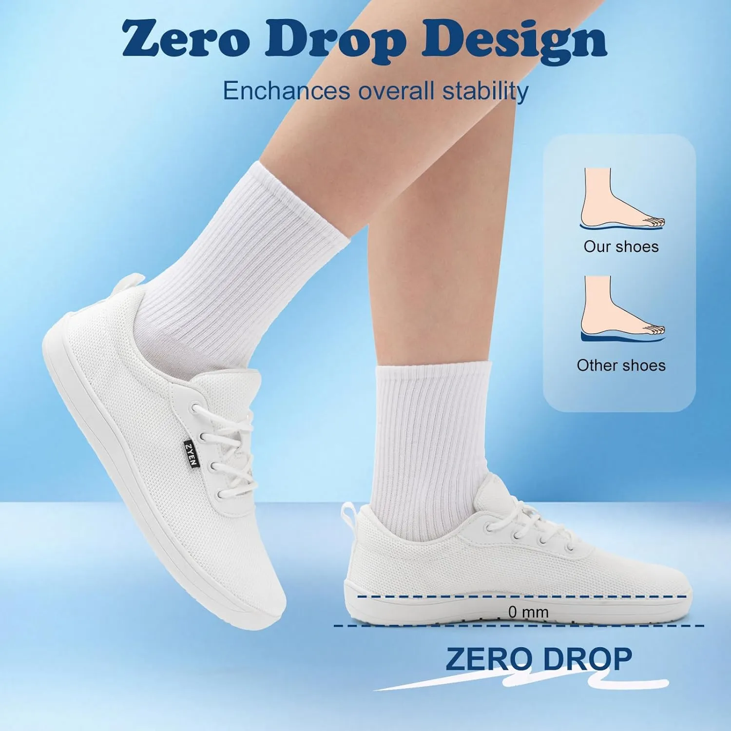 ZYEN Wide Toe Box Barefoot Shoes for Women | Wide Width Breathable Camouflage Shoes | Zero Drop Sole Fashion Non Slip Gym Sneaker Lightweight Minimalist Walking Sneaker