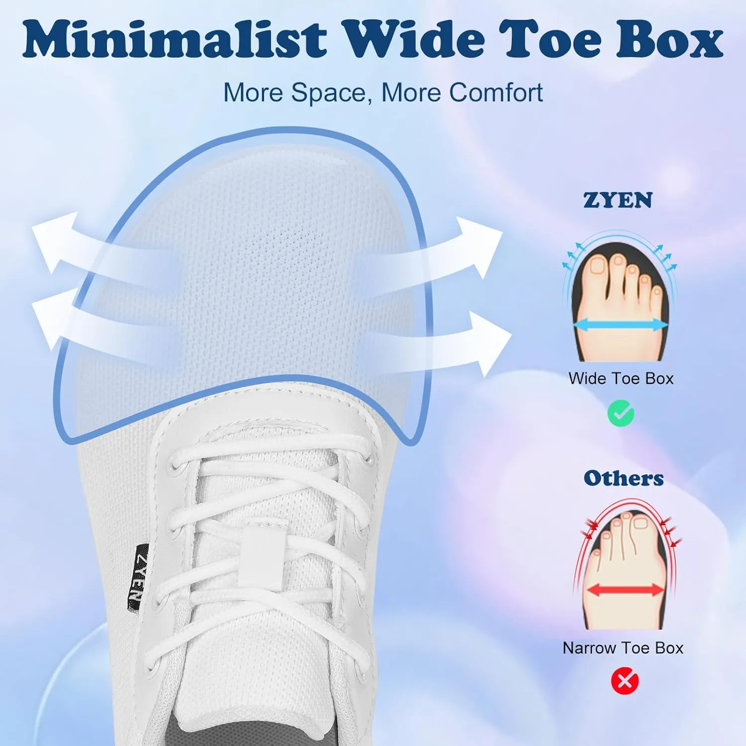 ZYEN Wide Toe Box Barefoot Shoes for Women | Wide Width Breathable Camouflage Shoes | Zero Drop Sole Fashion Non Slip Gym Sneaker Lightweight Minimalist Walking Sneaker